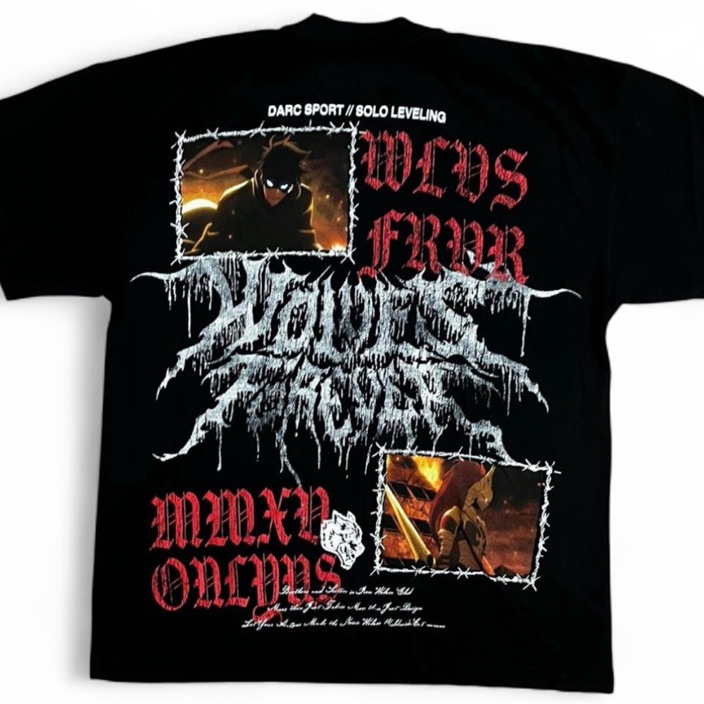 NWT OS Small Darc Sport x Solo Leveling "Demon Knight" Tee in Black